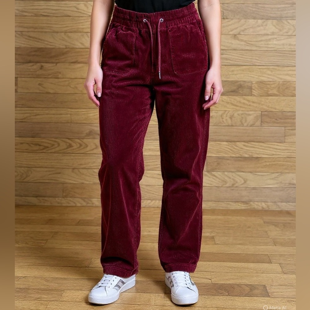 Women's Burgundy Corduroy Joggers size Small (4-6)